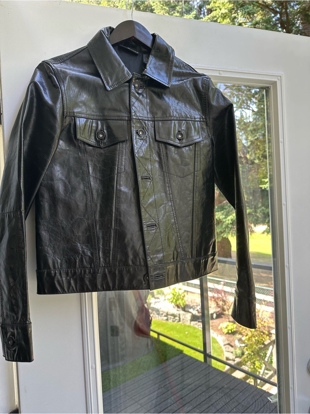 Classic Black Leather Jacket vintage DKNY